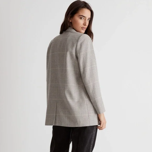Madewell The Dorset Blazer in Galloway Plaid Grey and White size XS - Picture 3 of 13